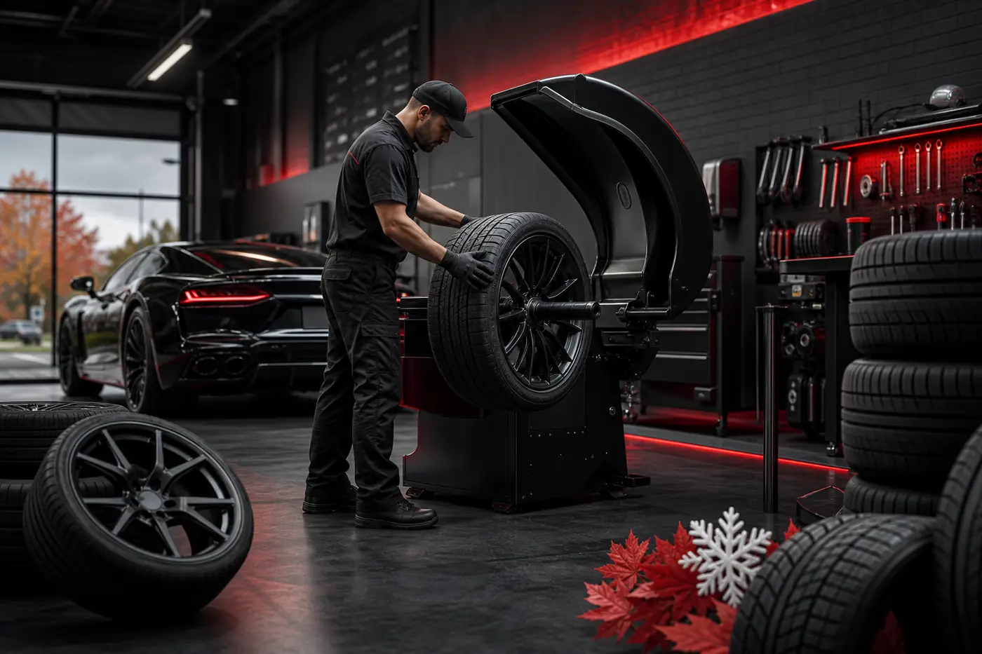 Seasonal tire swap and rotation service at Plymouth Michigan tire shop